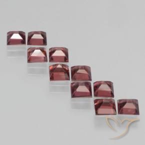Pedras preciosas de Granada Piropo vermelho carmesim natural de 4.40 ct, Quadrado, VS