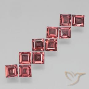 Pedras preciosas de Granada Piropo vermelho carmesim natural de 3.95 ct, Quadrado, VS