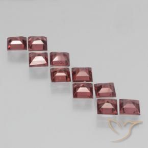 Pedras preciosas de Granada Piropo vermelho carmesim natural de 3.95 ct, Quadrado, VS
