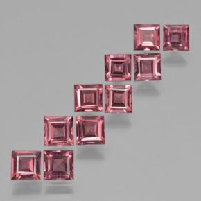 Pedras preciosas de Granada Piropo Tom Vermelho Framboesa natural de 3.96 ct, Quadrado, VS