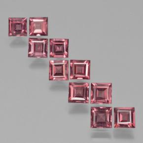 Pedras preciosas de Granada Piropo Tom Vermelho Framboesa natural de 3.96 ct, Quadrado, VS