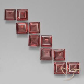 Pedras preciosas de Granada Piropo Vermelho escuro natural de 3.52 ct, Quadrado, VS