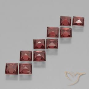 Pedras preciosas de Granada Piropo Vermelho escuro natural de 3.52 ct, Quadrado, VS