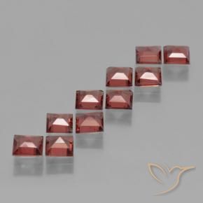 Pedras preciosas de Granada Piropo Vermelho escuro natural de 3.80 ct, Quadrado, VS