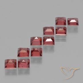 Pedras preciosas de Granada Piropo vermelho carmesim natural de 4.26 ct, Quadrado, VS