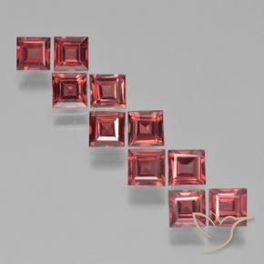 Pedras preciosas de Granada Piropo Vermelho escuro natural de 3.97 ct, Quadrado, VS