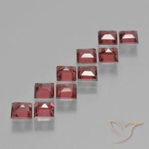 Pedras preciosas de Granada Piropo Vermelho escuro natural de 3.97 ct, Quadrado, VS