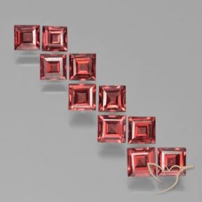Pedras preciosas de Granada Piropo Vermelho Escarlate Claro natural de 4.27 ct, Quadrado, VS