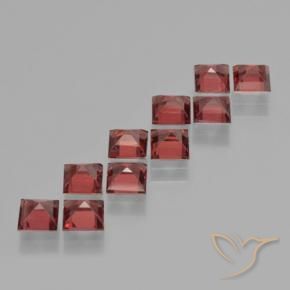 Pedras preciosas de Granada Piropo Vermelho Escarlate Claro natural de 4.27 ct, Quadrado, VS