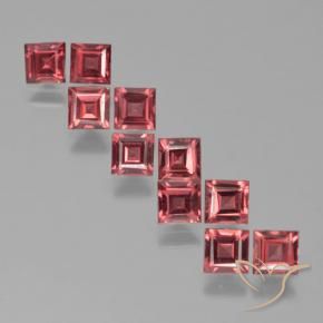 Pedras preciosas de Granada Piropo Vermelho escarlate natural de 4.03 ct, Quadrado, VS