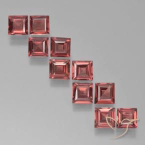 Pedras preciosas de Granada Piropo Luz vermelha natural de 3.36 ct, Quadrado, VS