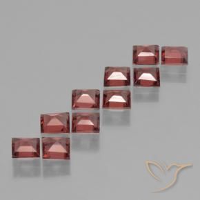 Pedras preciosas de Granada Piropo Luz vermelha natural de 3.36 ct, Quadrado, VS