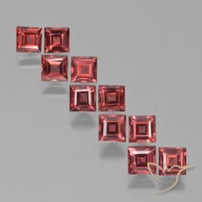 Pedras preciosas de Granada Piropo Vermelho Escarlate Claro natural de 4.28 ct, Quadrado, VS