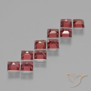 Pedras preciosas de Granada Piropo Vermelho Escarlate Claro natural de 4.28 ct, Quadrado, VS