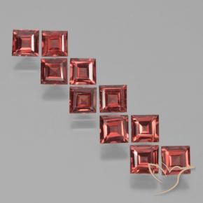 Pedras preciosas de Granada Piropo vermelho médio natural de 4.51 ct, Quadrado, VS