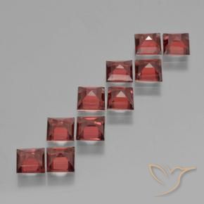Pedras preciosas de Granada Piropo vermelho médio natural de 4.51 ct, Quadrado, VS