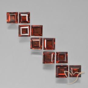 Pedras preciosas de Granada Piropo vermelho médio natural de 4.23 ct, Quadrado, VS