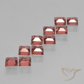 Pedras preciosas de Granada Piropo Tijolo vermelho natural de 4.12 ct, Quadrado, VS