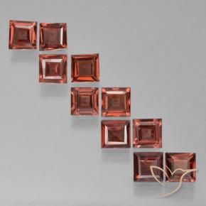 Pedras preciosas de Granada Piropo Vermelho escuro natural de 3.33 ct, Quadrado, VS