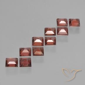 Pedras preciosas de Granada Piropo Vermelho escuro natural de 3.33 ct, Quadrado, VS