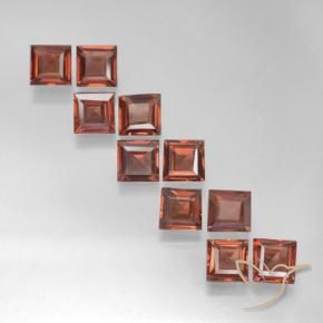 Pedras preciosas de Granada Piropo vermelho médio natural de 3.47 ct, Quadrado, VS