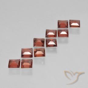 Pedras preciosas de Granada Piropo vermelho médio natural de 3.47 ct, Quadrado, VS