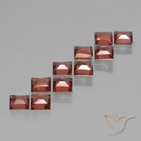 Pedras preciosas de Granada Piropo Vermelho Carmesim Profundo natural de 3.76 ct, Quadrado, VS