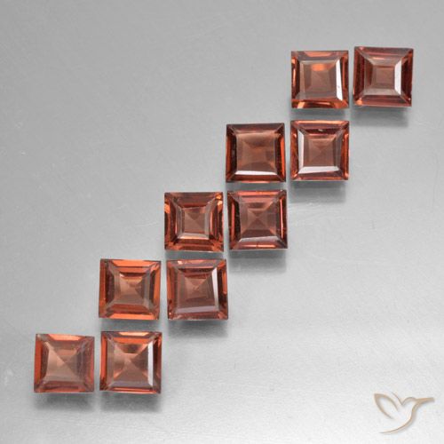 3.52ctw Natural Vermelho Rosa Profundo Granada Piropo, Quadrado, VS
