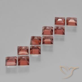 Pedras preciosas de Granada Piropo Vermelho escuro natural de 4.61 ct, Quadrado, VS