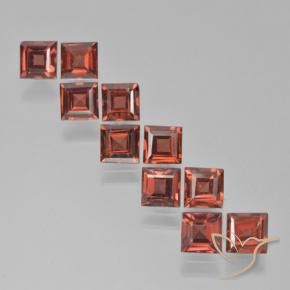 Pedras preciosas de Granada Piropo Vermelho escuro natural de 4.31 ct, Quadrado, VS