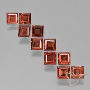 Pedras preciosas de Granada Piropo vermelho médio natural de 4.26 ct, Quadrado, VS