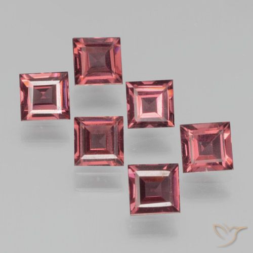 2.41ctw Natural Vermelho rosado Granada Piropo, Quadrado, VS