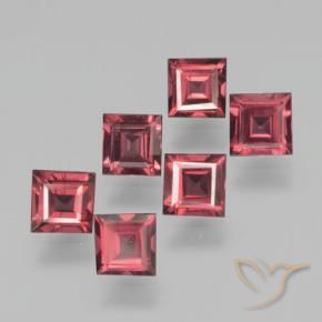 Pedras preciosas de Granada Piropo vermelho médio natural de 2.55 ct, Quadrado, VS