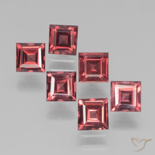2.82ctw Natural Vermelho rosado Granada Piropo, Quadrado, VS
