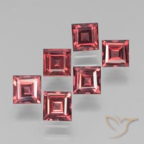 Pedras preciosas de Granada Piropo Vermelho rosado natural de 2.82 ct, Quadrado, VS