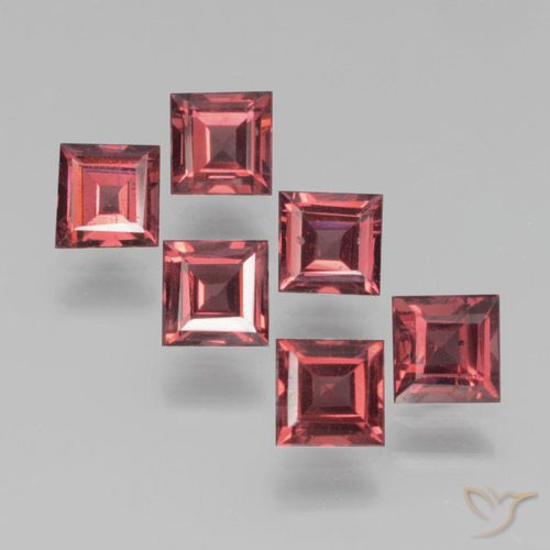2.55ctw Natural Vermelho escarlate Granada Piropo, Quadrado, VS