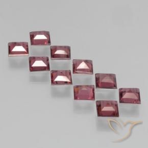 Pedras preciosas de Granada Piropo Vermelho médio-escuro natural de 3.35 ct, Quadrado, VS