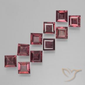 Pedras preciosas de Granada Piropo Vermelho escuro natural de 3.51 ct, Quadrado, VS