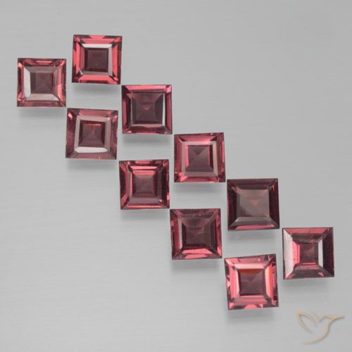 3.82ctw Natural Vermelho escuro Granada Piropo, Quadrado, VS