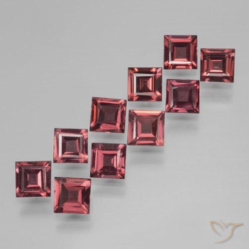 Pedras preciosas de Granada Piropo Merlot tinto natural de 3.61 ct, Quadrado, VS