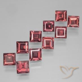 Pedras preciosas de Granada Piropo Vermelho escuro natural de 4.62 ct, Quadrado, VS