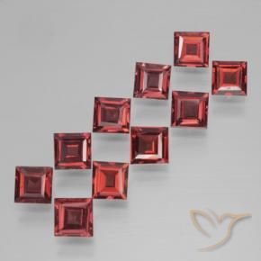 Pedras preciosas de Granada Piropo Vermelho escuro natural de 3.98 ct, Quadrado, VS