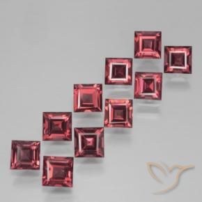 Pedras preciosas de Granada Piropo vermelho médio natural de 4.68 ct, Quadrado, VS
