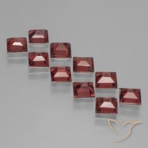 Pedras preciosas de Granada Piropo vermelho médio natural de 4.11 ct, Quadrado, VS