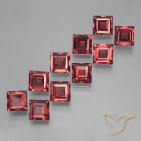 Pedras preciosas de Granada Piropo Vermelho escuro natural de 4.18 ct, Quadrado, VS