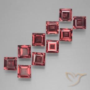 Pedras preciosas de Granada Piropo vermelho carmesim natural de 4.27 ct, Quadrado, VS