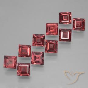 Pedras preciosas de Granada Piropo Vermelho escuro natural de 4.38 ct, Quadrado, VS