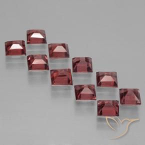 Pedras preciosas de Granada Piropo Vermelho escuro natural de 4.38 ct, Quadrado, VS