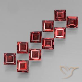 Pedras preciosas de Granada Piropo Vermelho escuro natural de 3.92 ct, Quadrado, VS