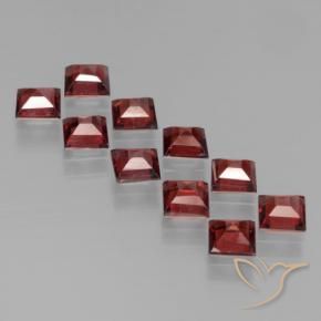 Pedras preciosas de Granada Piropo Vermelho escuro natural de 3.92 ct, Quadrado, VS